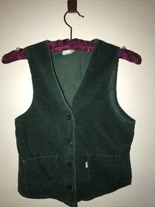 Vintage Green Corduroy Levi’s Child’s Vest Size L, 12-14 - Picture 1 of 9