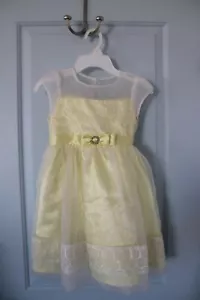 Jona Michelle Vestito Primaverile Pasqua Bambina Giallo Pizzo Fiocco 5 - Foto 1 di 3