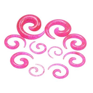 12-18Pcs Ear Spiral Stretching Kit 14G-00G Acrylic Spiral Snail Taper Plugs Set - Picture 1 of 27