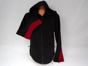 Gear Hooded Fleece Jacket Sweatshirt Womens XL Long Sleeve Black Burgundy Zip  - Picture 1 of 6