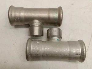 Victaulic 1" X 1" X 1/2" NPT Vic-Press Stainless Tee (Lot Of 2) - Picture 1 of 9
