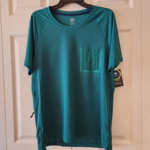 Athletic Works Men's Breathable Jacquard Tee Size Medium, Green - Picture 1 of 9