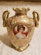 **ANTIQUE** NIPPON** 10 INCH** PORTRAIT** VASE