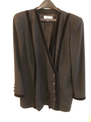 Gonna giacca tuta Valentino VINTAGE nera 2 pezzi 50 16