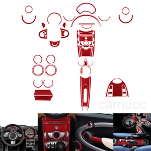 Kits completos de fibra de carbono roja de 51 piezas para Mini Cooper 2007-2010 molduras interiores - Imagen 1 de 12