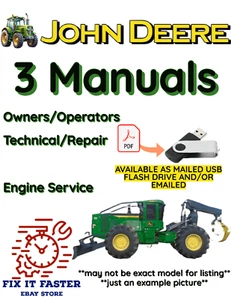 JOHN DEERE 784H SKIDDER OWNERS TECHNICAL ENGINE REPAIR MANUAL PDF USB - Picture 1 of 4