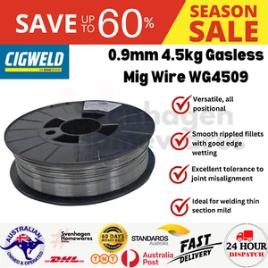 CIGWELD 0.9MM 4.5KG GASLESS MIG WIRE WG4509 - AUSTRALIA BRAND - Picture 1 of 4