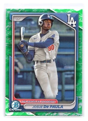 2024 Bowman #BCP-12 Josue De Paula Chrome Prospects Lunar Glow Refractors - Image 1 of 2