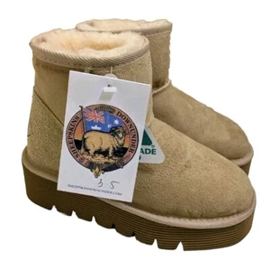 Sheepskins Downunder Sherpa Boots, Handmade Australia M3 W5 Women's 5 Unisex New - Picture 1 of 6