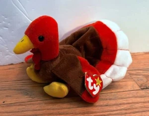 TY Beanie Baby Gobbles Turkey Plush Stuffed Animal Vintage Retired NWT - Picture 1 of 2