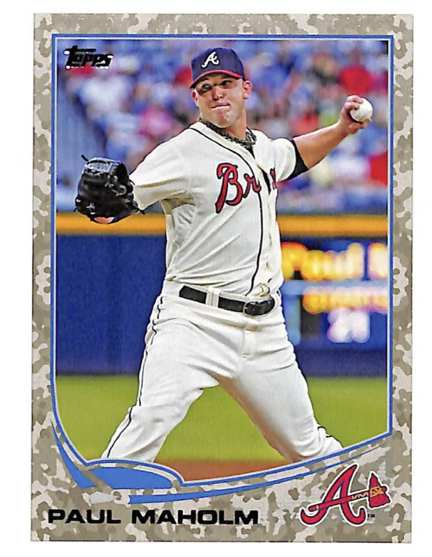 2013 Topps #477 Paul Maholm 40/99 CAMO parallel card Braves - Image 1 of 1
