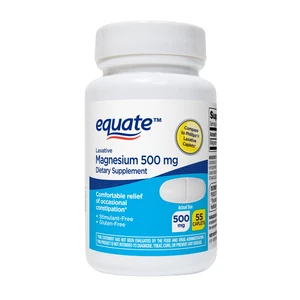 Equate Magnesium Laxative Caplets Dietary Supplement, 500 mg, 55 Count - Picture 1 of 9