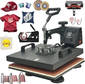 38x38cm Heißpresse 8IN1 Hitzepresse Transferpresse T-Shirt Heat Press Machine - Bild 1 von 12