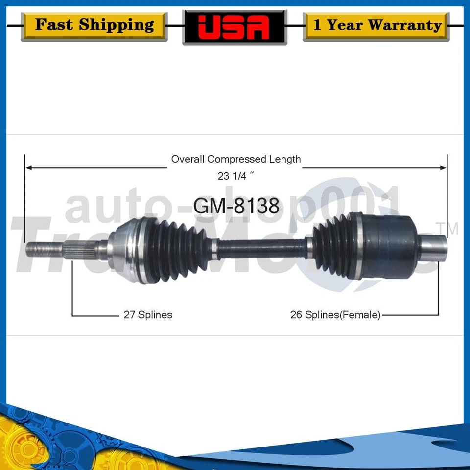 Eje articulado CV delantero derecho para Chevrolet Blazer 4x4 4,3 L 2005 2004 2003 2002 2001 Foto 1 de 1