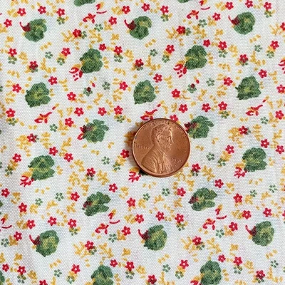 Tela de ropa floral con estampado pequeño vintage peso medio 34x44 Foto 1 de 4