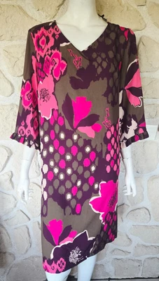 Robe multicolore col V manches volantes marque An II Vito n° 3256 (jr) Foto 1 de 4