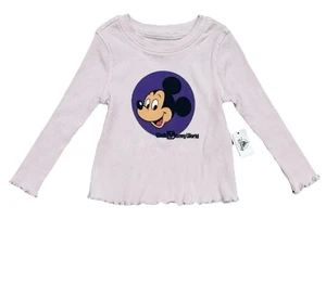Disney MICKEY MOUSE Lavender Top Long Sleeve Girls 3 NWT Disney World Tshirt - Picture 1 of 8