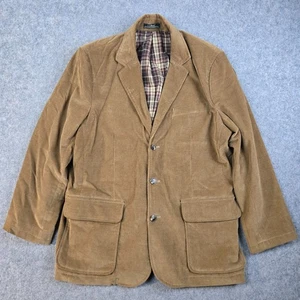 LL Bean Sport Coat Corduroy Blazer Mens 42 Brown Cord 3-Button Jacket Outdoors - Picture 1 of 18