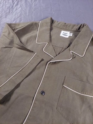 Flint and Tinder Loop Collar Shirt Mens 2XL Open Weave Camp Shirt Huckberry EUC - Image 1 of 4