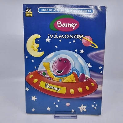 Vintage Barney The Dinosaur Vamonos Coloring Book in Spanish Golden Books 1997 - Image 1 of 4
