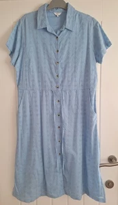Vestido con botones Cotton Traders talla 14 azul suave - Imagen 1 de 3