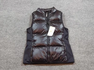 Fabletics Vest Womens Large Black Elliot Packable Puffer Pockets Full Zip New - Picture 1 of 8