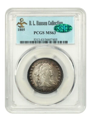 1805 25c PCGS/CAC MS63 ex: D.L. Hansen - Image 1 of 4