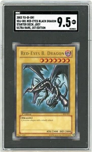 Yu-Gi-Oh! Red-Eyes Black Dragon SDJ 1a Edizione SDJ-001 Holo SGC 9,5 MT+ - Foto 1 di 2