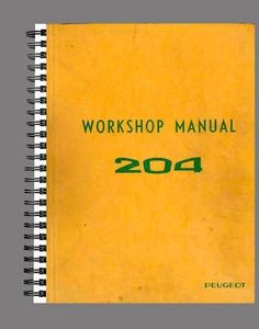Peugeot 204 Workshop Manual Shop Repair Workshop Service Book On Paper English - Picture 1 of 3