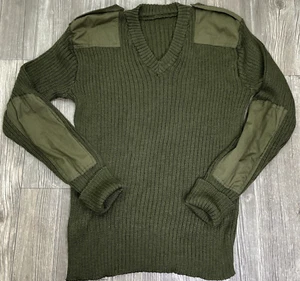 Vintage 90's Military Wool Blend Sweater Ribbed OG Knit Size M - Picture 1 of 12
