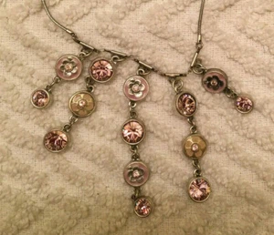 PILGRIM Cascade Necklace BLING FLOWER Bib Lavender Swarovski / Enamel  NWT  $75 - Picture 1 of 2