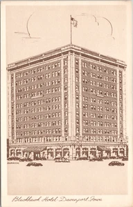 POSTCARD-BLACKHAWK HOTEL, DAVENPORT IOWA - Picture 1 of 2