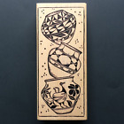 Three Southwest Pots 2.5" x 6" Wood Mounted rubber stamp by Magenta