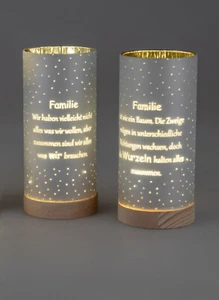 Formano Led Zylinder Leuchte Familie auf Holz Spruch Timer inkl Batterien (#294) - Bild 1 von 1