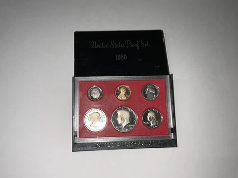 1980-S U.S. Proof Set 6 Coin Clad Black Box Cover