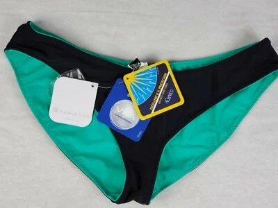 Fabletics Women's Size XS Bikini Bottom Olivia Reversible Black Teal New Tags - Image 1 of 4