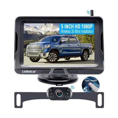 Wireless Backup Camera 5 Inch Rear View Monitor Kit HD 1080P Bluetooth Revers... - Image 1 of 4