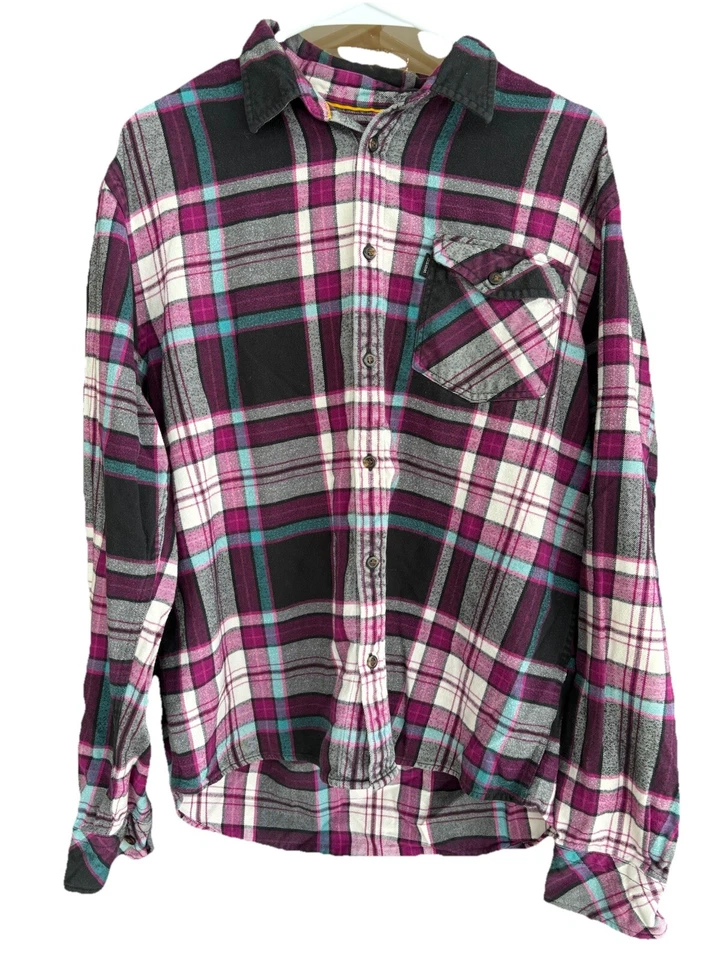 Men's Wesc Purple Plaid Button Down Flannel Size Extra Large - Image 1 of 4