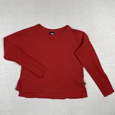 Camisa The North Face Mujer Mediana Roja Tejida Pullover Informal Ropa de Trabajo Damas Top Foto 1 de 4