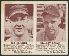 1941 Double Play #35 Bob Klinger  & #36 Stanley Brown   ~ VG