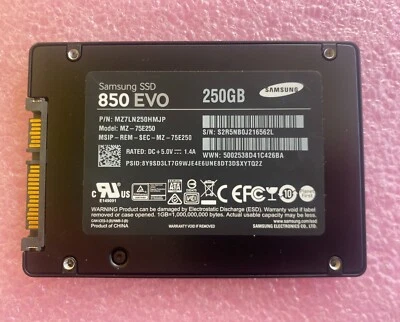Samsung 850EVO MZ-75E250 250GB 2.5" SATA III MZ7LN250HMJP Solid State Drive - Image 1 of 2