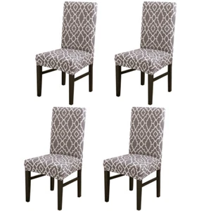 4Pcs Kitchen Hotel Dining Chair Cover Stretch Seat Protector for Table Banquet - Picture 1 of 8