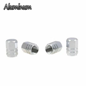 Silver 4PCS Aluminum Car, Van, Bike Wheel Tires Valves Tyre Stem Air Caps - Picture 1 of 4