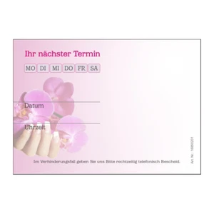 Terminblock mit 50 Terminzettel für Nagelstudio & Kosmetik Pink weiß für 3 Term. - Bild 1 von 1