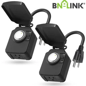 Paquete de 2 temporizador mecánico de luz exterior 24H con salida de temporizador de 3 clavijas interruptor automático - Imagen 1 de 8