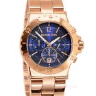 MICHAEL KORS Womens Oversized Dylan Rose Gold Chronograph Watch Blue Dial Steel