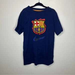 NWOT NIKE FC Barcelona Navy Blue Tee Shirt XS - Picture 1 of 3