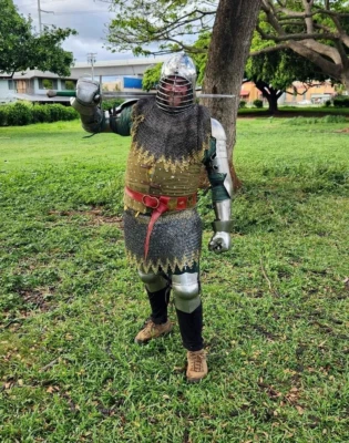 Premium Handcrafted Mild Steel Chainmail Skirt with Decorative Brass Ring Edging - Image 1 of 3