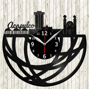 Acapulco Mexico Skyline Vinyl Record Wall Clock Decor Handmade 6996 - Picture 1 of 12