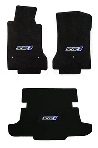 NEW!  Black Front Floor mats 2008-2012 C6 Corvette Embroidered ZR1 3 pc w/ Deck - Bild 1 von 12
